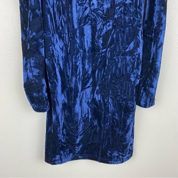 Lulu's A Little Crush Navy Blue Velvet Cold-Shoulder Bodycon Dress Size XS - Picture 8 of 12